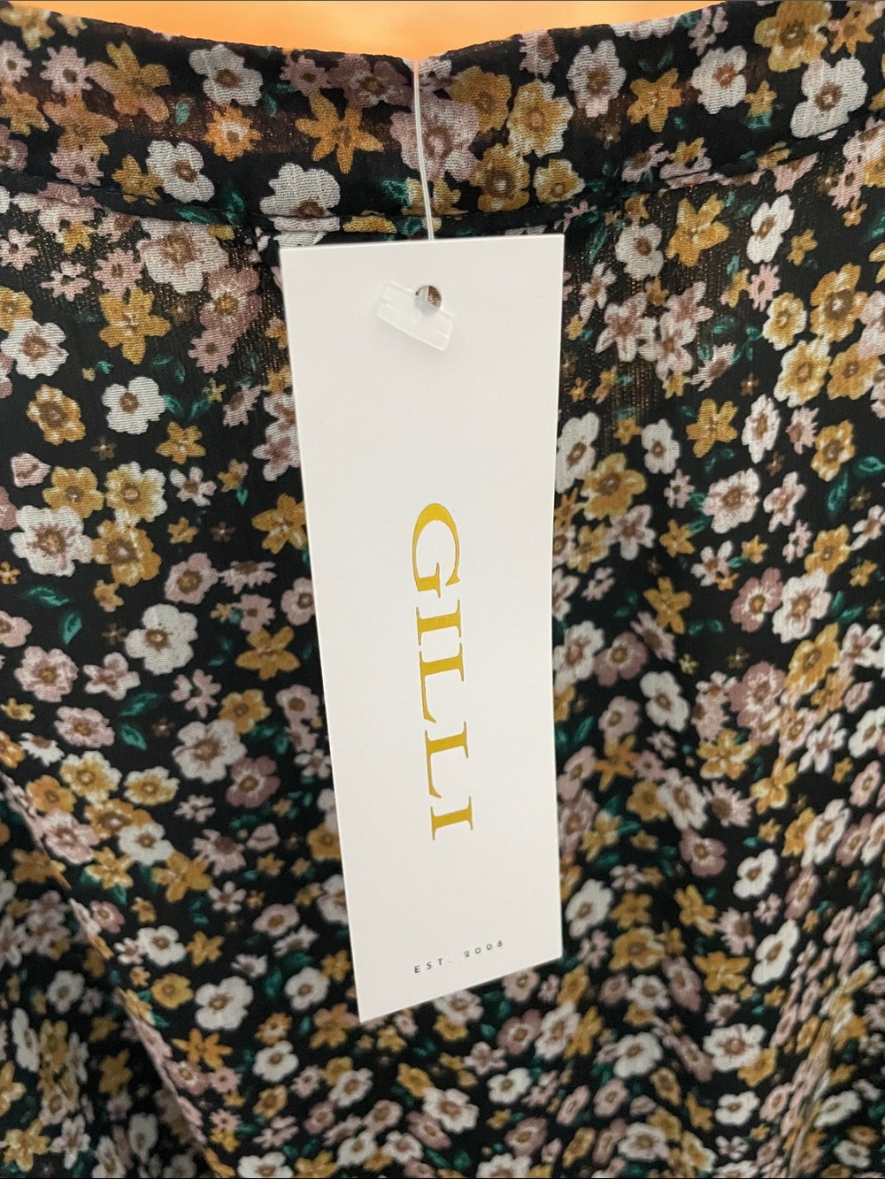 Plus Size Black Ditsy Floral Mini Dress - Picture 7 of 7